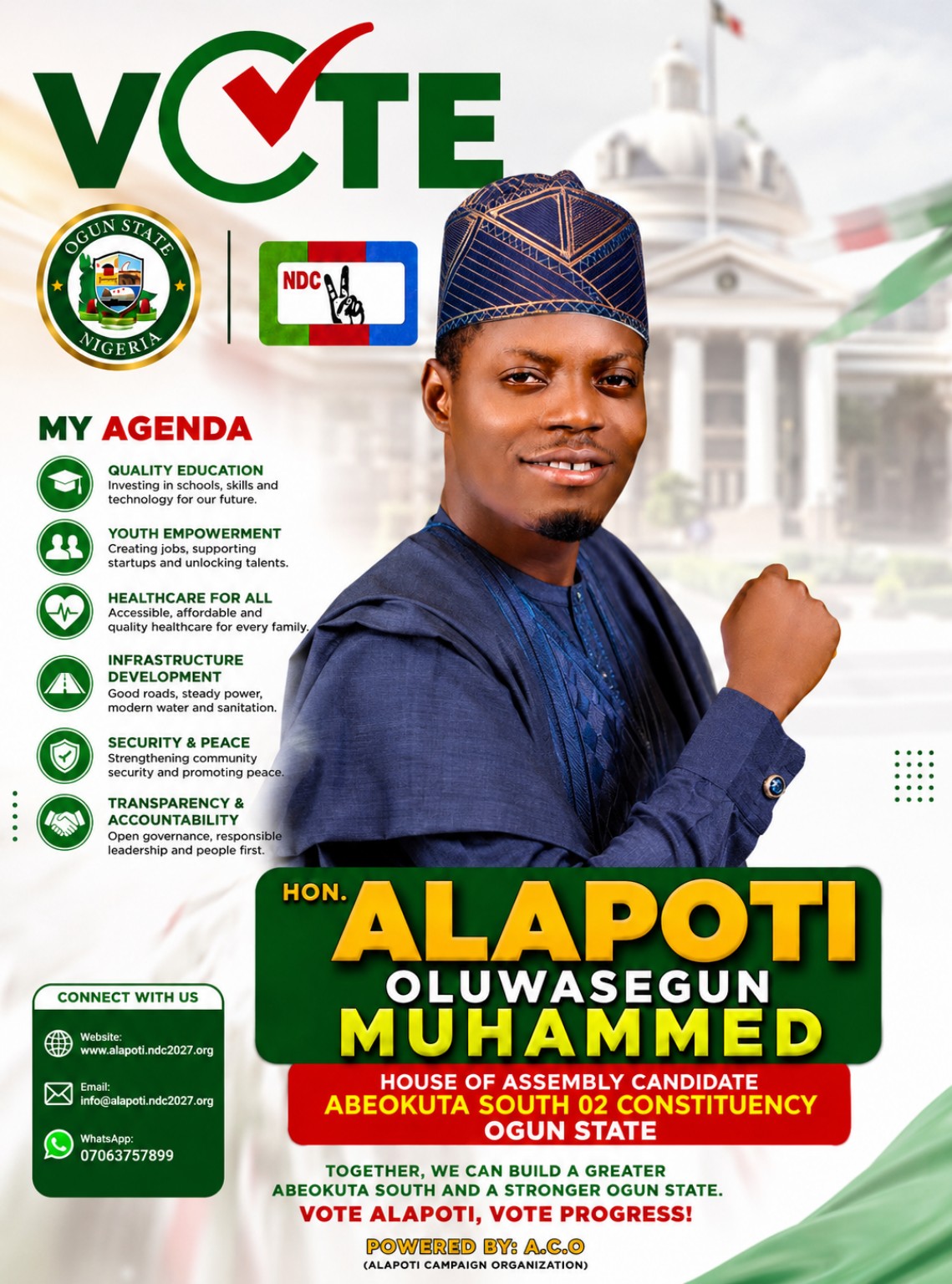 Hon. Alapoti Oluwasegun Muhammed campaign portrait